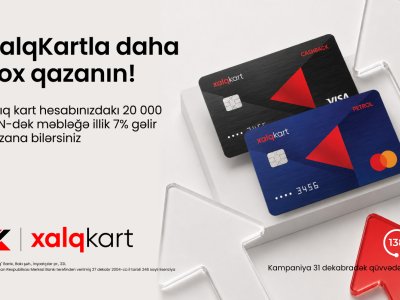 XalqKartda faiz hesablanan qalıq məbləği artırıldı