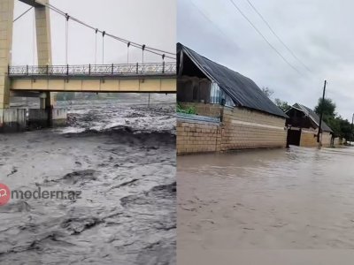 Balakən və Zaqatalada&nbsp;güclü leysan daşqınlara səbəb oldu