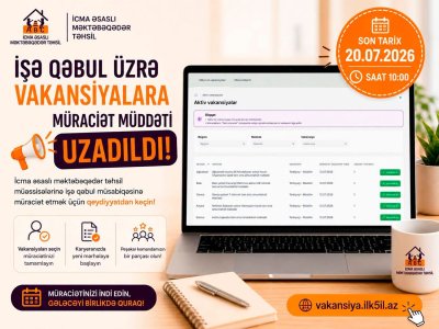 Bağça müəllimləri üçün vakansiya seçiminin vaxtı uzadıldı