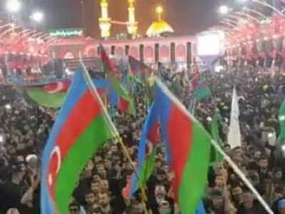 Azərbaycanlı şəhidlərin şəkilləri Kərbəla şəhərində asılıb - VİDEO