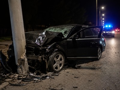 "Mercedes" işıq dirəyinə çırpıldı: Ana öldü, oğlu ağır yaralandı