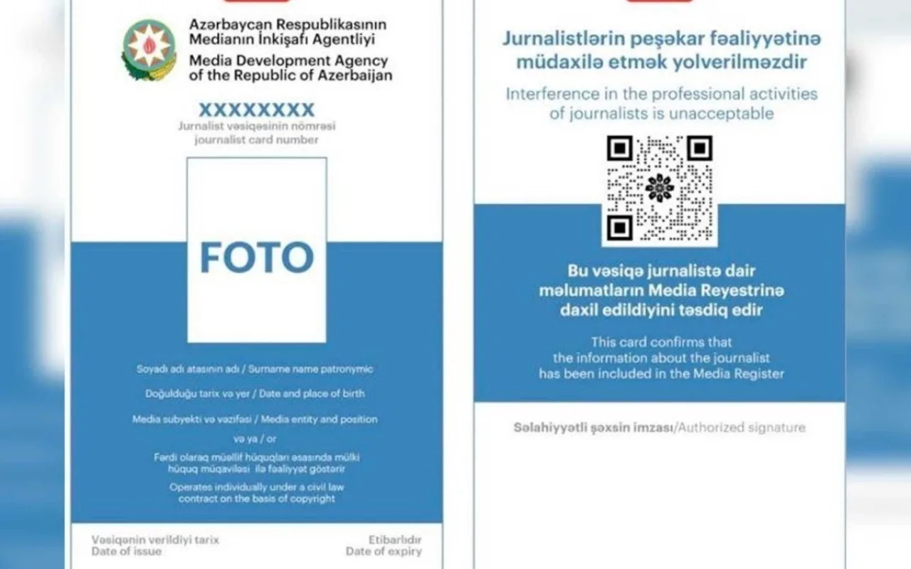 Jurnalist vəsiqəsinə görə 20 manatlıq ödəniş&nbsp;ləğv edildi