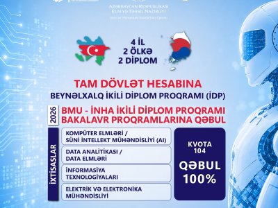 BMU-İNHA ikili diplom proqramı üzrə qəbul planı 100 faiz doldu