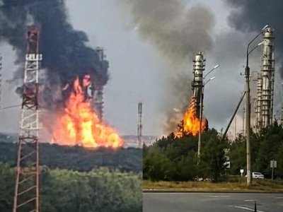 Rusiyanın neft-kimya kompleksi vuruldu