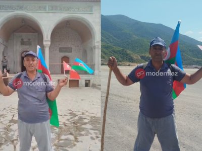 Bakıdan piyada yola çıxan veteran Şuşaya çatdı - VİDEO
