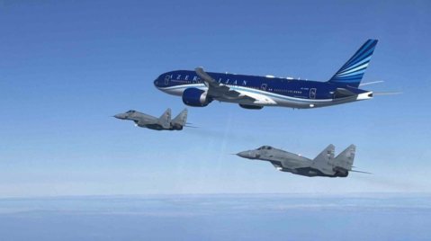 Prezidentin təyyarəsi Serbiya qırıclarının müşayiətində - FOTO+VİDEO