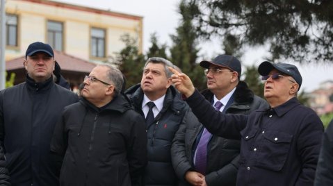 Kəmaləddin Heydərov Badamdarda sürüşmə sahəsində&nbsp;- FOTO/VİDEO