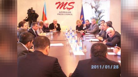 Şimali Kipr Türk Cumhuriyyətindən olan nümayəndələr Mətbuat Şurasına gəliblər