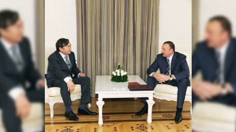 İlham Əliyev Oljas Suleymanovu qəbul edib