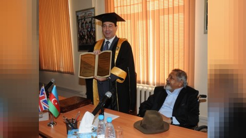 Nobel mükafatı laueratına ADU-nun  fəxri doktoru adı verildi (FOTOLAR)