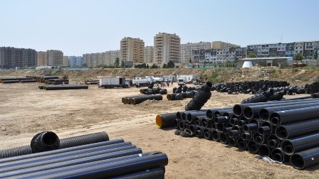 “Azərsu” Abşeronda kanalizasiya sistemi qurur (FOTOLAR)