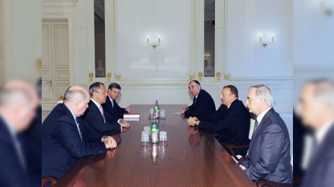 İlham Əliyev Sergey Lavrovu qəbul edib