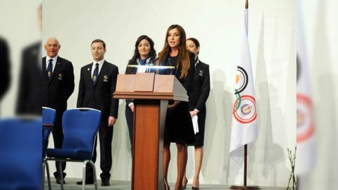 Mehriban Əliyeva Moskvada "Bakı-2020" layihəsini təqdim edib - FOTOLAR