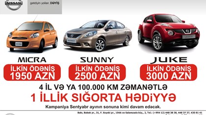 Nissan Azərbaycan-dan “mövsümün əla fürsəti” davam edir!