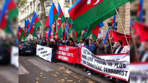 Fransada Ermənistan səfirliyi qarşısında etiraz aksiyası 