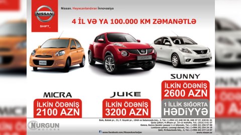 Nissan Azərbaycan-dan payız mövsümü üçün əla fürsət!