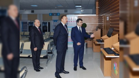 Prezident İlham Əliyev “ASAN xidmət” mərkəzinin açılışında - FOTO