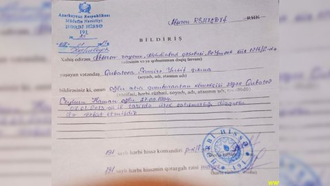 Nazir əsgər ölümünə görə generalı cəzalandırdı - YENİLƏNİB