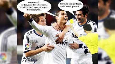 RUBRİKA: “Gündəm-Karikatura” - Bakıya gələn Ronaldo: “Uydad, necə xoşbəxtəm!..”