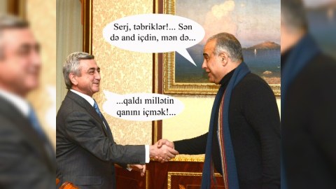 RUBRİKA: “Gündəm-Karikatura”: Sərkisyanla Ovannisyanın Avropanı avam yerinə qoymağı...