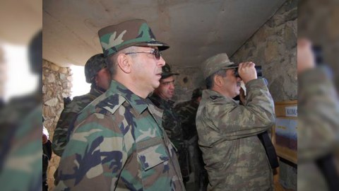 Azərbaycanın müdafiə naziri və Baş Qərargah rəisi cəbhədə olublar - FOTOLAR