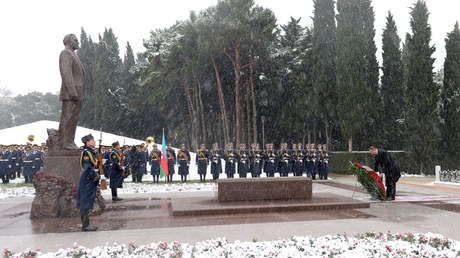 Prezident və xanımı anım mərasimində - FOTOLAR