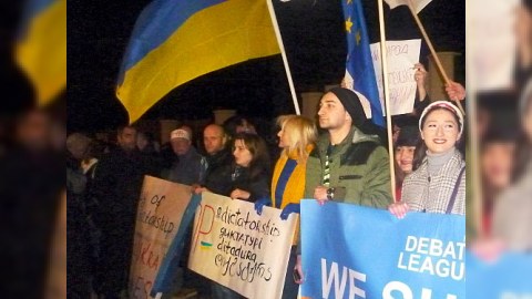 Gürcüstanda Ukrayna xalqına dəstək aksiyası keçirildi