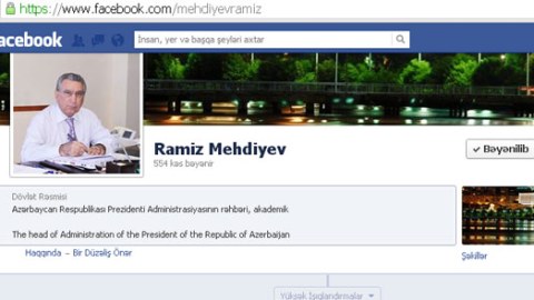 Ramiz Mehdiyev Facebook-a gəldi