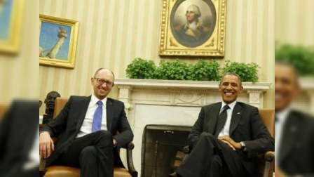 Barak Obama Ukraynanın baş nazirini qəbul edib-VİDEO 
