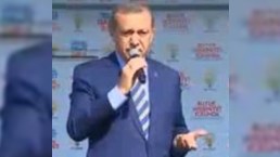 Ərdoğanın səsi batdı - VİDEO