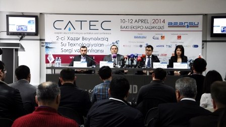 II Xəzər Beynəlxalq Su Texnologiyaları sərgi və konfransı ilə bağlı mətbuat konfransı - FOTO