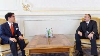 İlham Əliyev Yaponiya Olimpiya Agentliyinin rəhbəri ilə görüşüb