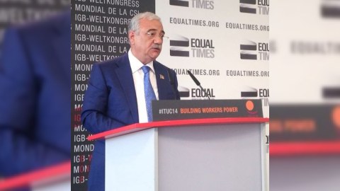 Səttar Mehbalıyev Beynəlxalq Həmkarlar İttifaqları Konfederasiyasının vitse-prezitenti seçildi