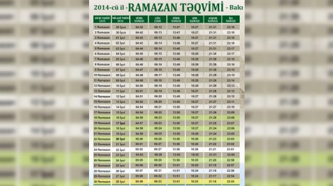 QMİ Ramazan ayının təqvimini AÇIQLADI