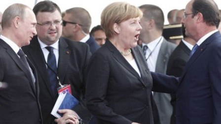 Putin, Olland, Merkel, Poroşenko Ukraynanı müzakirə edib