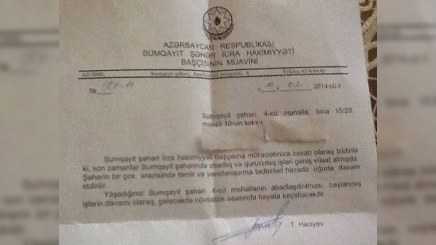 Sumqayıtlılar İcra Hakimiyyətindən nə istəyirlər? - Məktub