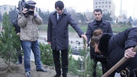 Heydər Əliyevin anım günü ilə bağlı ağac əkmə aksiyası keçirilib – FOTOLAR 