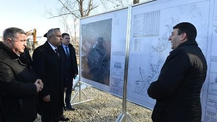 Gədəbəydə içməli su və kanalizasiya sistemləri yenidən qurulur- FOTOLAR