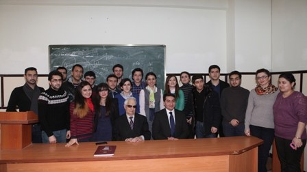 XİN sözçüsü Hikmət Hacıyev tələbə-jurnalistlərə mühazirə oxuyub - FOTOLAR