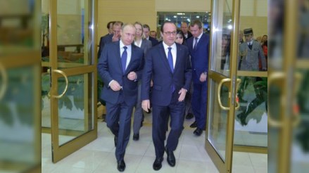 Fransa və Rusiya prezidentləri ermənilərin qondarma abidəsini ziyarət etdilər