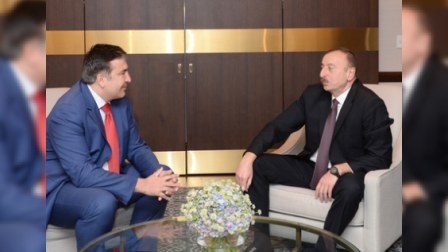 İlham Əliyev Saakaşvilini qəbul edib 