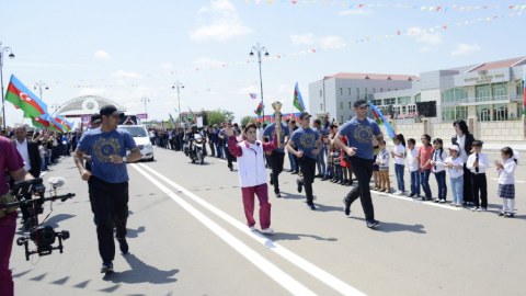 “Bakı 2015” məşəli Biləsuvarda - FOTO