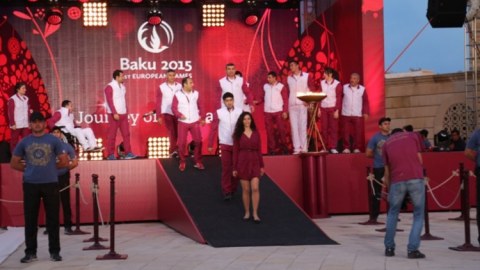 I Avropa Oyunlarının məşəli Gəncəyə çatdı - FOTOLAR