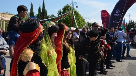 I Avropa Oyunlarının məşəli Samuxda yandırıldı - FOTOLAR