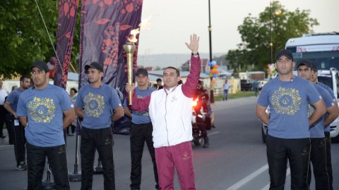 I Avropa Oyunlarının məşəli Qəbələyə çatdı - FOTOLAR