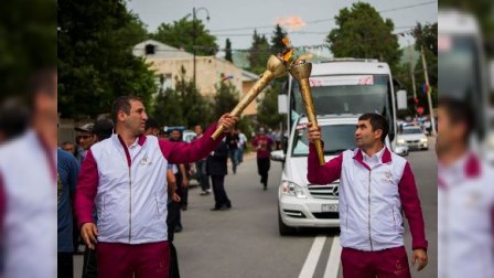 “Bakı 2015”in məşəli Ağsuda - FOTOLAR