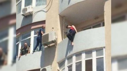 Bakıda qadının intihar cəhdinin qarşısı belə alındı - VİDEO