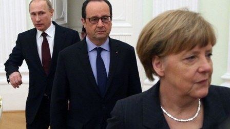Putin Olland və Merkellə görüşdü 