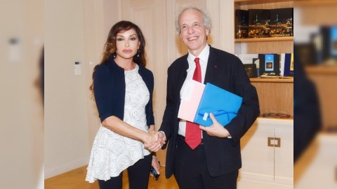Mehriban Əliyeva Strasburq Universitetinin prezidenti ilə görüşüb 