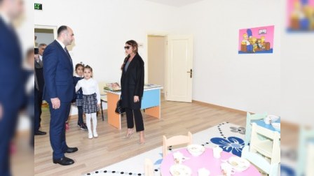   Mehriban Əliyeva uşaq bağçasının açılışında iştirak edib    - FOTO  